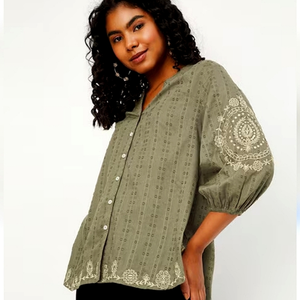 MAX Embroidered EcoChic Tunic, Size XL. NWT